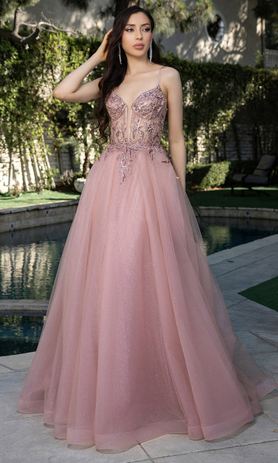 May Queen MQ2178 - Beaded Embellished Sleeveless Long Gown Prom Dresses