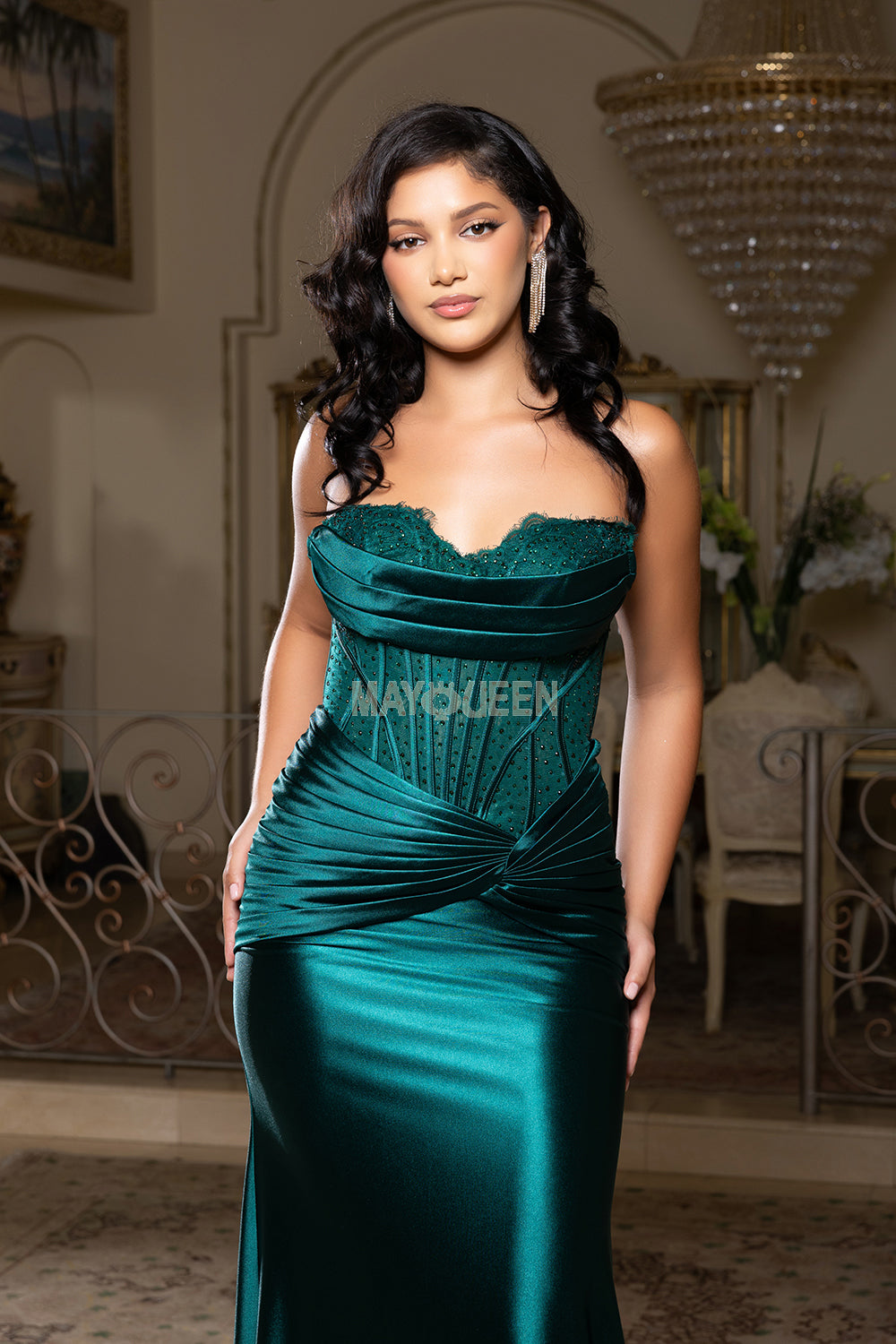 May Queen MQ2186 - Sweetheart Pleated Bodice Evening Gown Prom Dresses