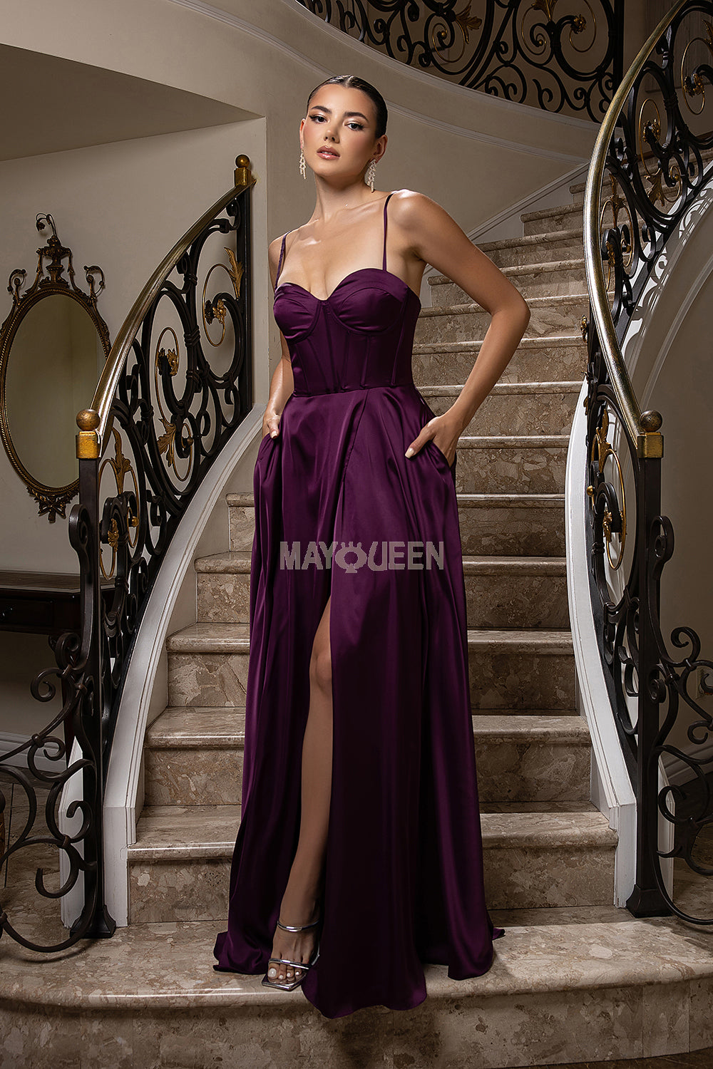 May Queen MQ2188 - Sleeveless Sweetheart Corset Gown Prom Dresses