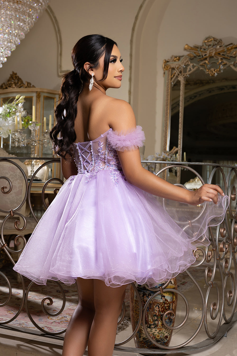 May Queen MQ2193 - Sweetheart Embellished Corset Party Dress Homecoming Dresses
