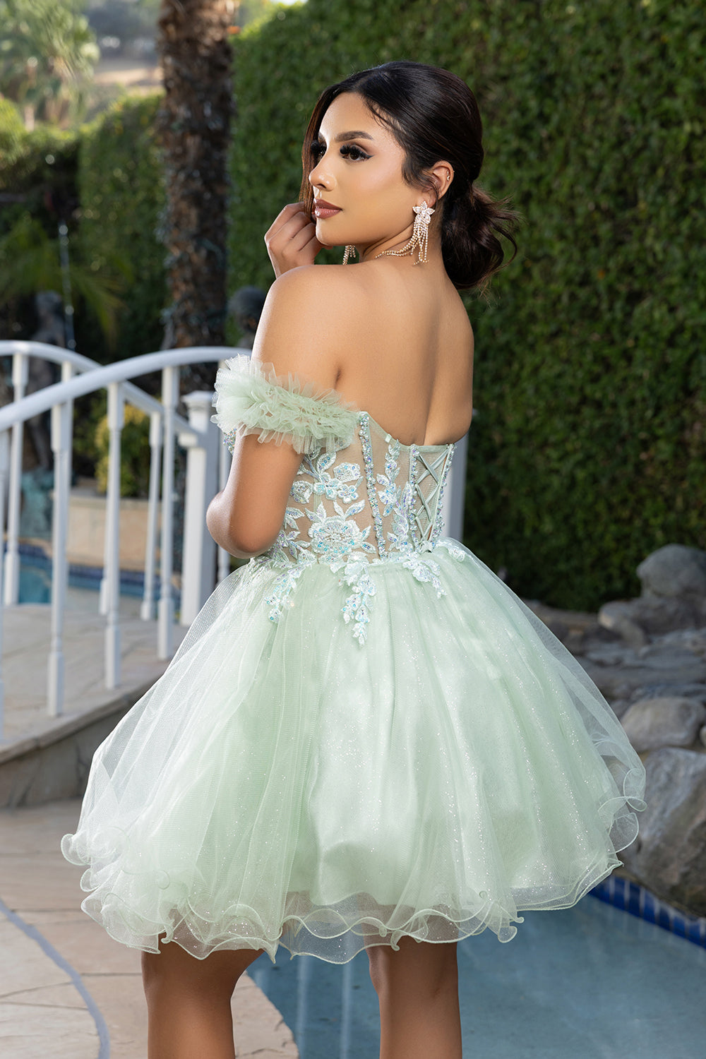 May Queen MQ2193 - Sweetheart Embellished Corset Party Dress Homecoming Dresses