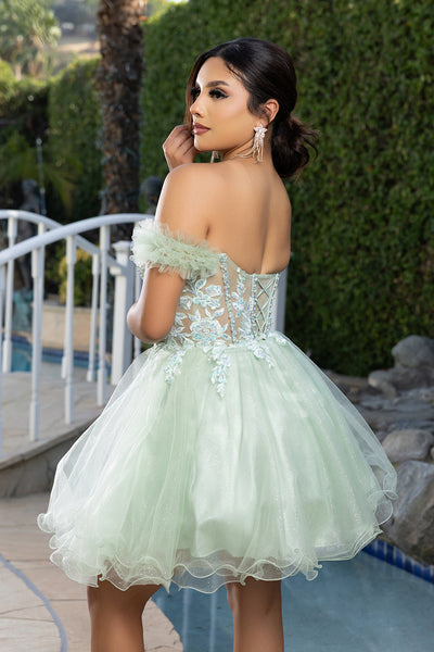 May Queen MQ2193 - Sweetheart Embellished Corset Party Dress Homecoming Dresses