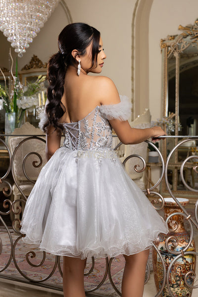 May Queen MQ2193 - Sweetheart Embellished Corset Party Dress Homecoming Dresses