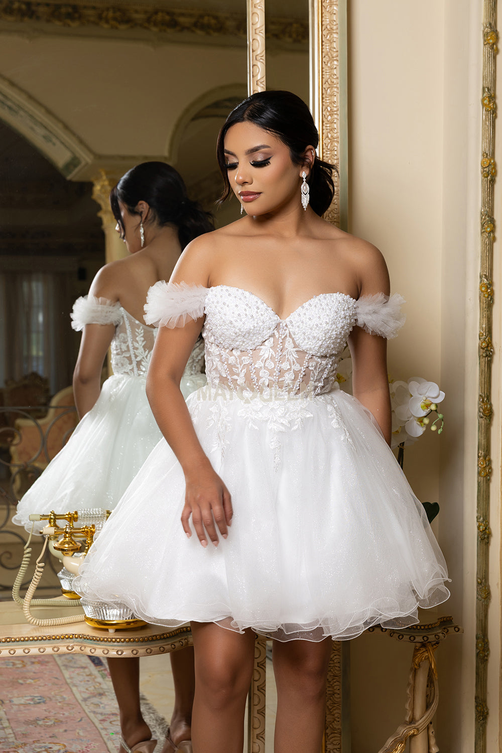 May Queen MQ2193 - Sweetheart Embellished Corset Party Dress Homecoming Dresses