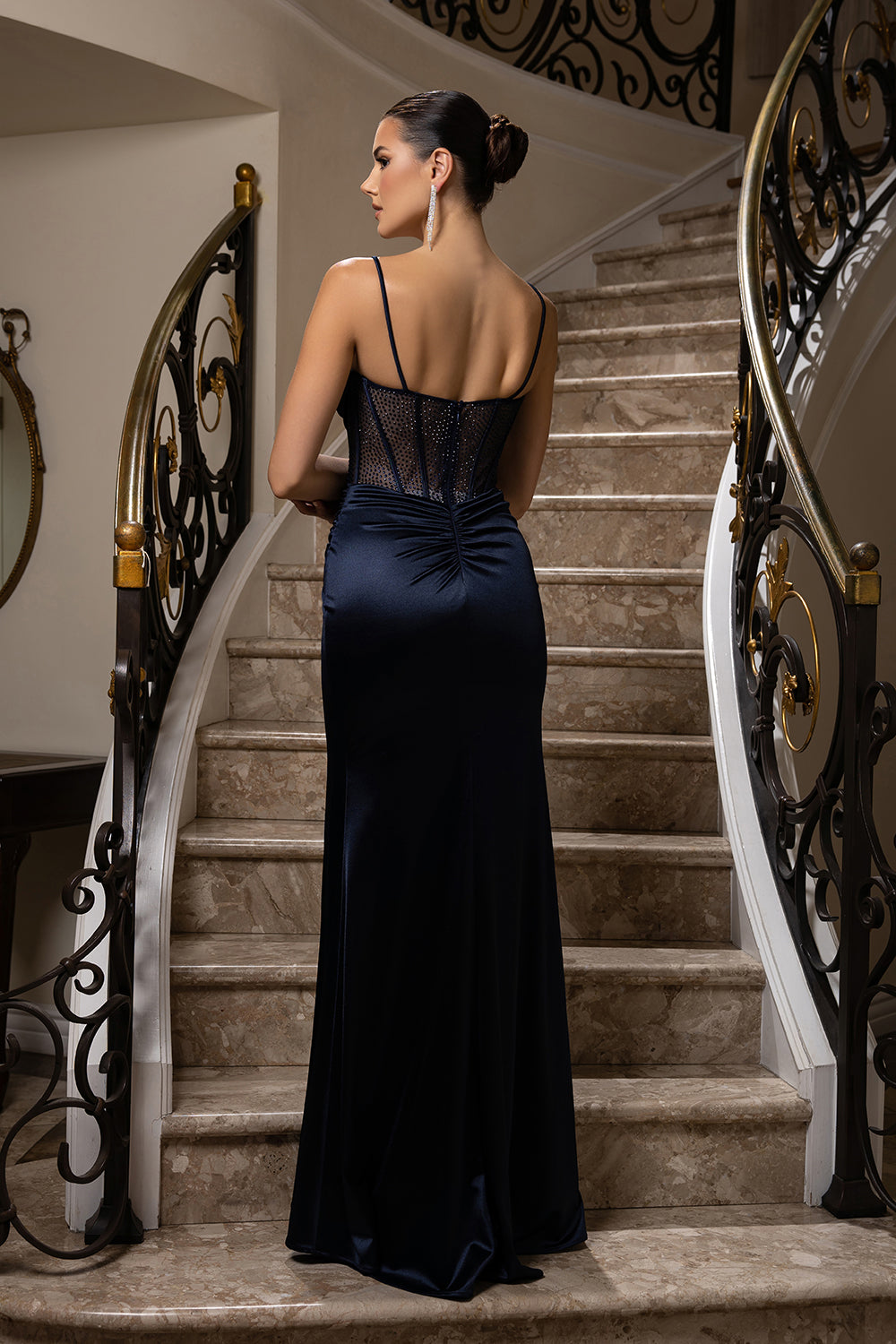 May Queen MQ2201 - Illusion Sweetheart Sheath Gown Prom Dresses