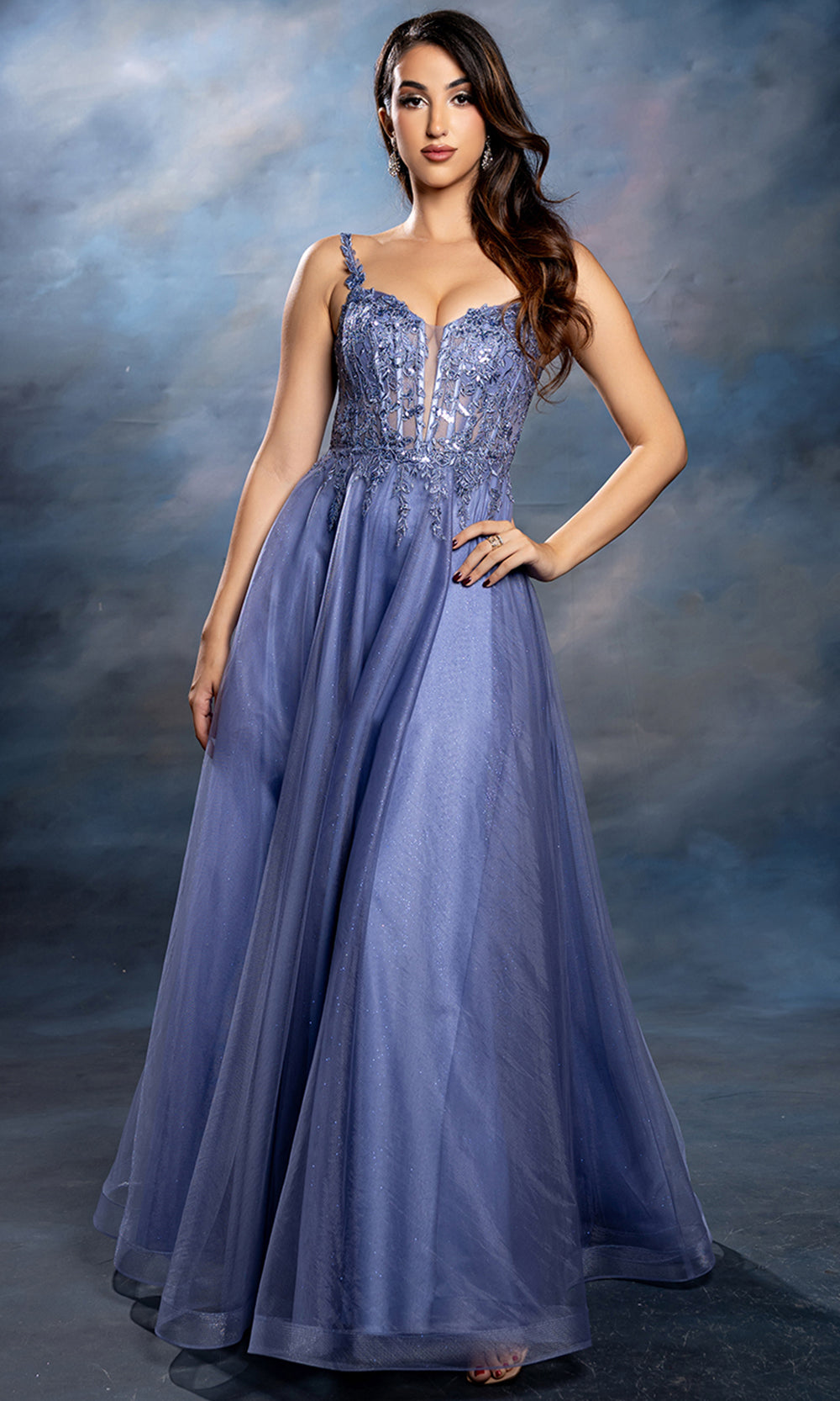 May Queen MQ2212 - Embellished Bodice Long A-Line Gown