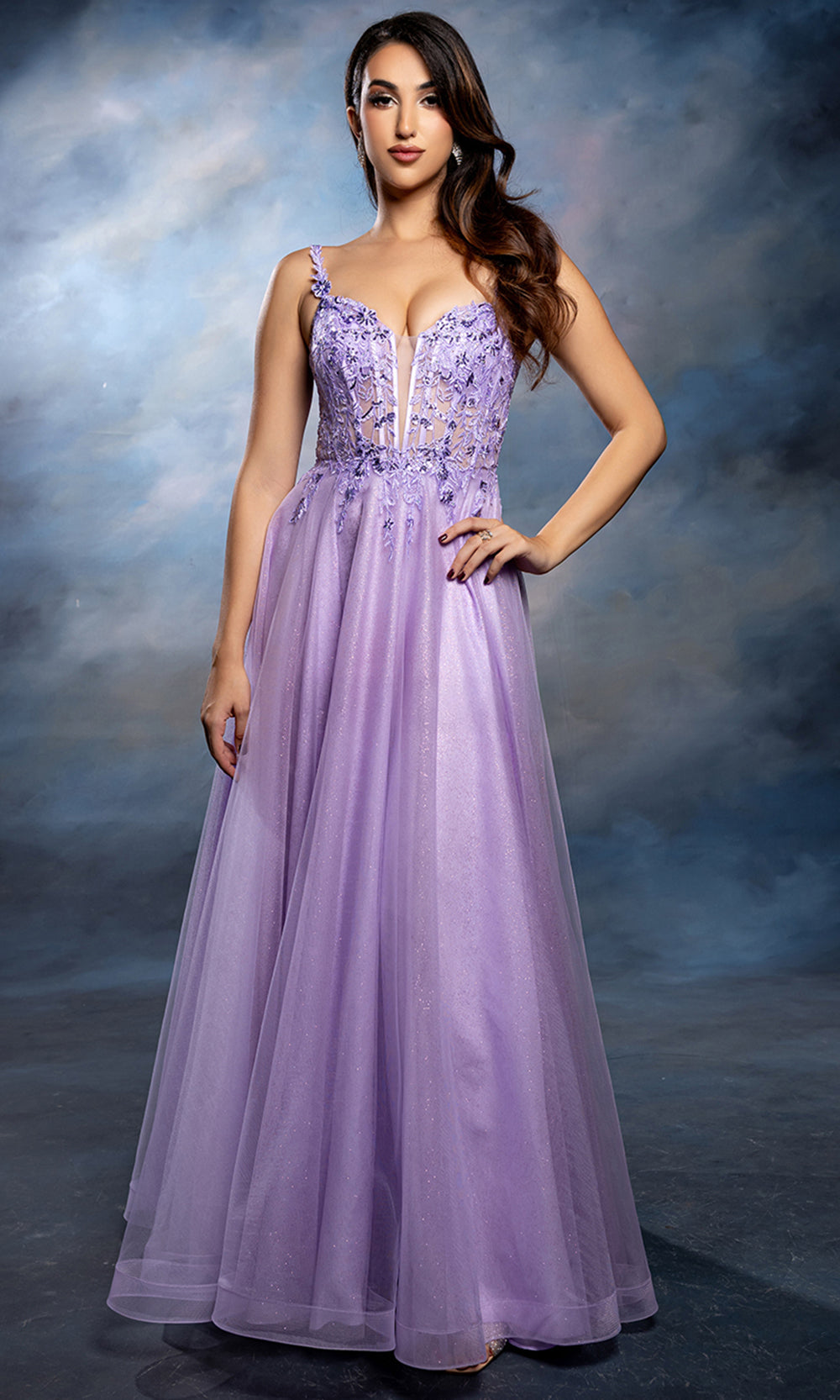 May Queen MQ2212 - Embellished Bodice Long A-Line Gown
