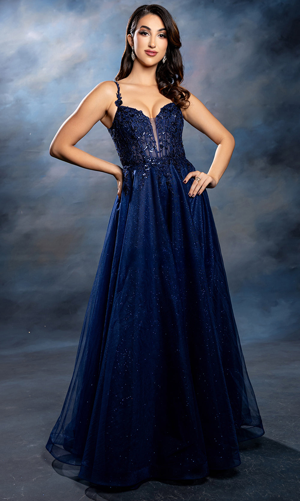 May Queen MQ2212 - Embellished Bodice Long A-Line Gown