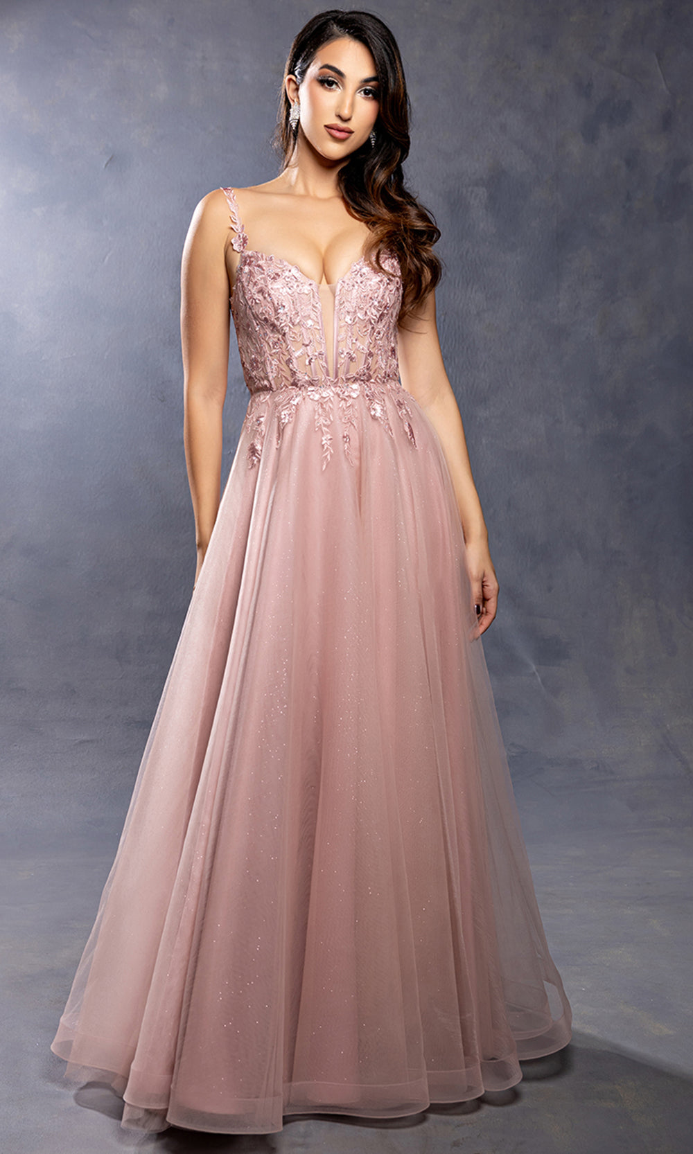 May Queen MQ2212 - Embellished Bodice Long A-Line Gown