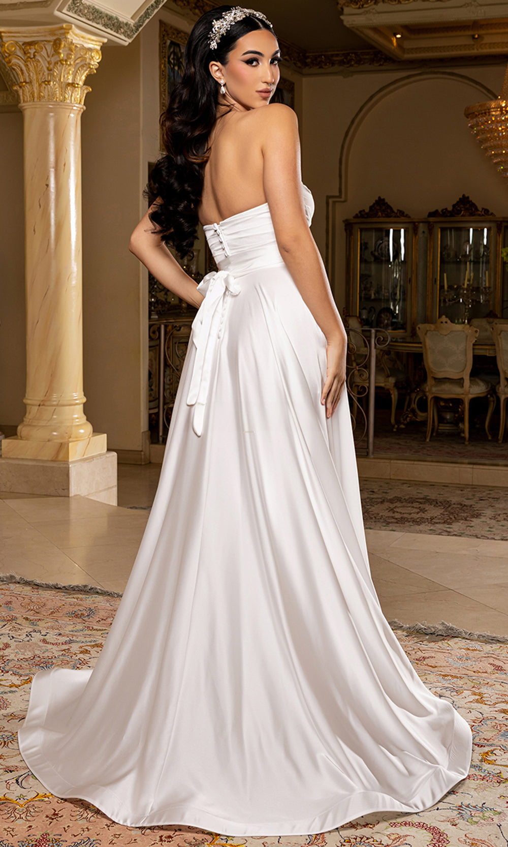 May Queen Bridal MQ2244 - Button Back Strapless Gown with Pockets