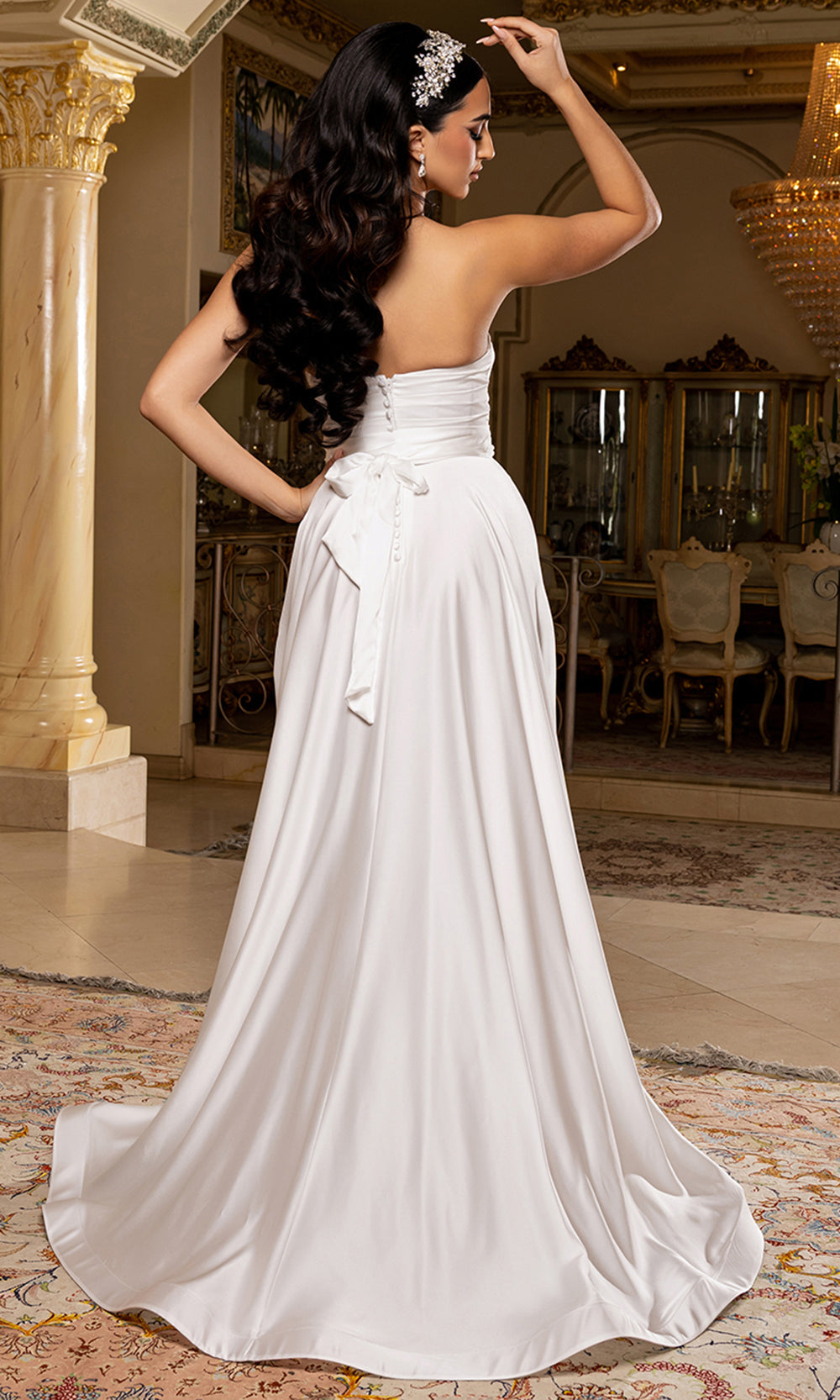 May Queen Bridal MQ2244 - Button Back Strapless Gown with Pockets