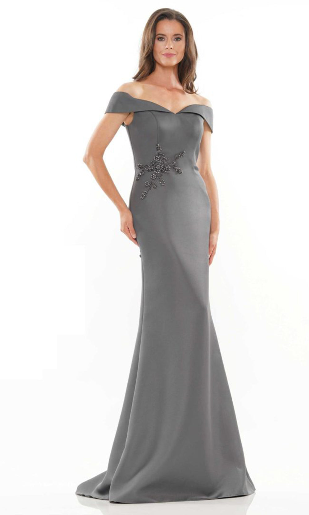 Marsoni by Colors MV1003-1 - Sweetheart Long Gown with Applique Waist Formal Gowns