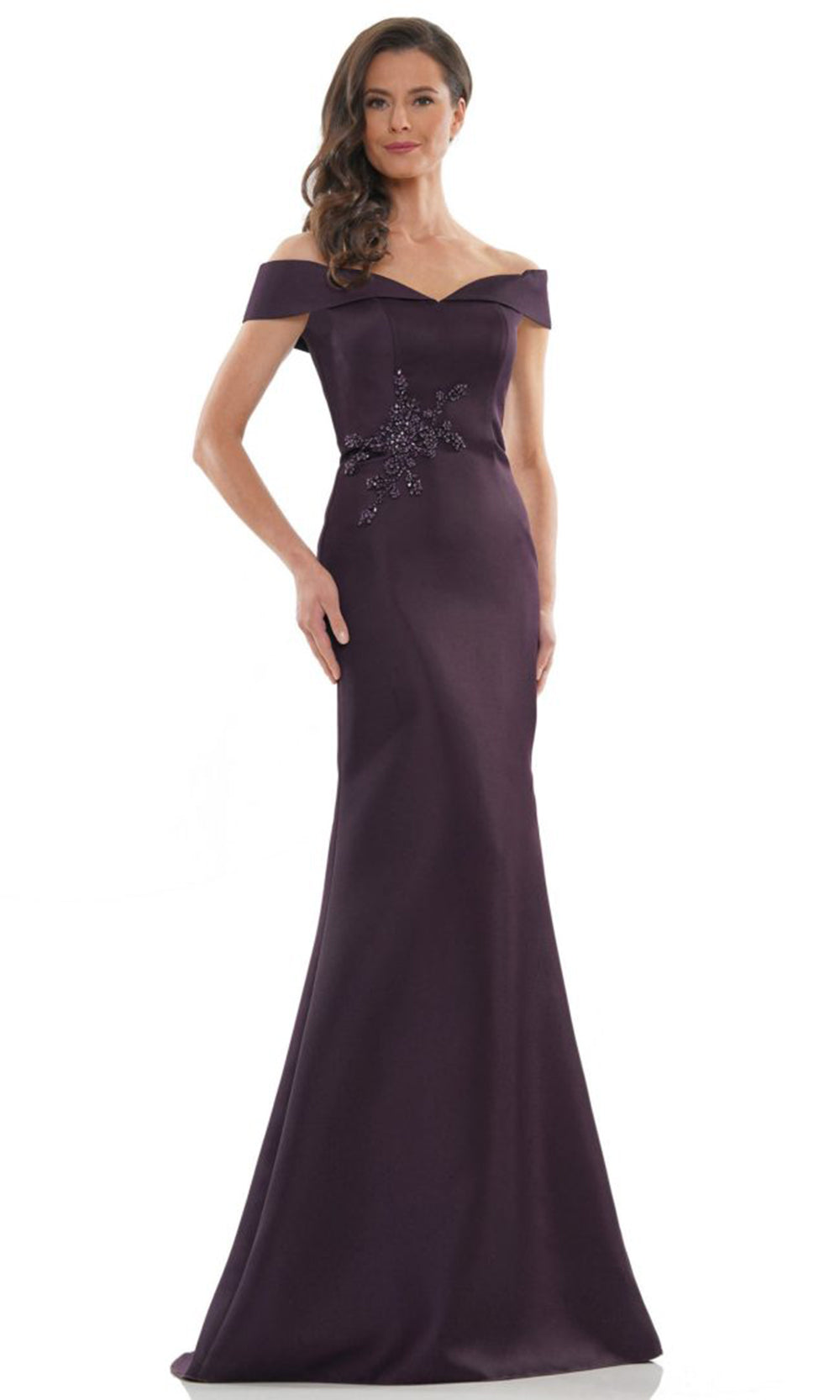 Marsoni by Colors MV1003-1 - Sweetheart Long Gown with Applique Waist Formal Gowns