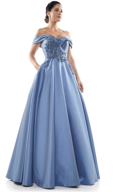 Marsoni by Colors MV1008-2 - Off Shoulder Ballgown with Applique Bodice Ball Gowns