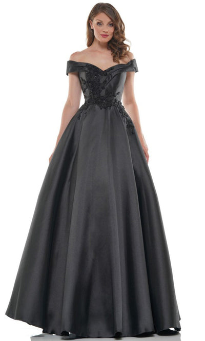 Marsoni by Colors MV1008-2 - Off Shoulder Ballgown with Applique Bodice Ball Gowns
