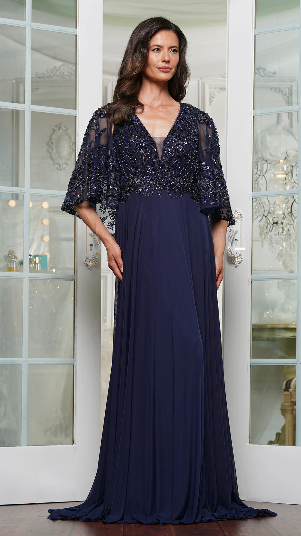 Marsoni by Colors MV1302 - Cape Detailed Evening Dress