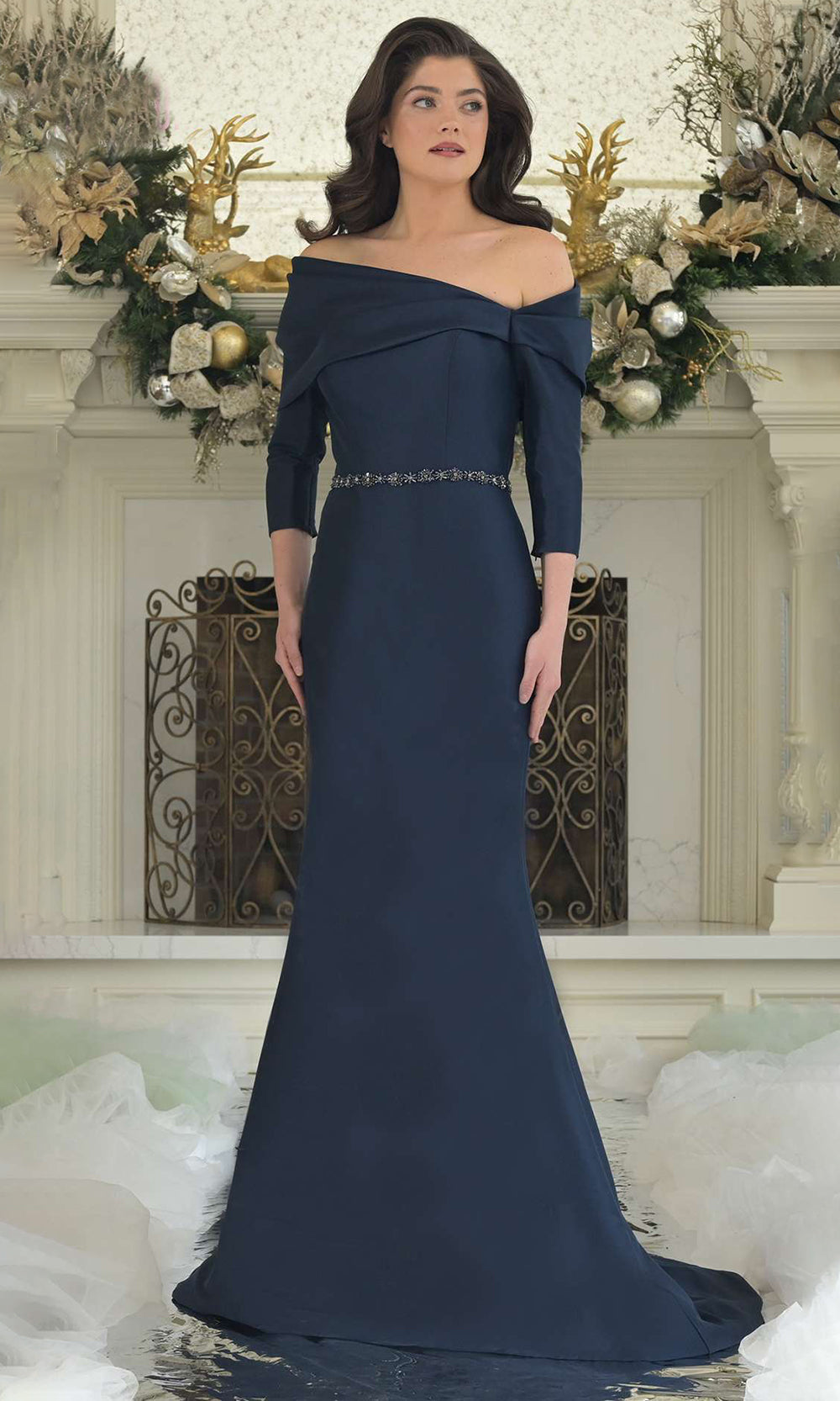 Marsoni by Colors MV1375 - Asymmetric Off Shoulder Dress
