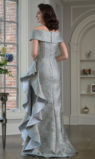 Marsoni by Colors MV1381 - Cascading Ruffle Jacquard Mermaid Gown Formal Gowns