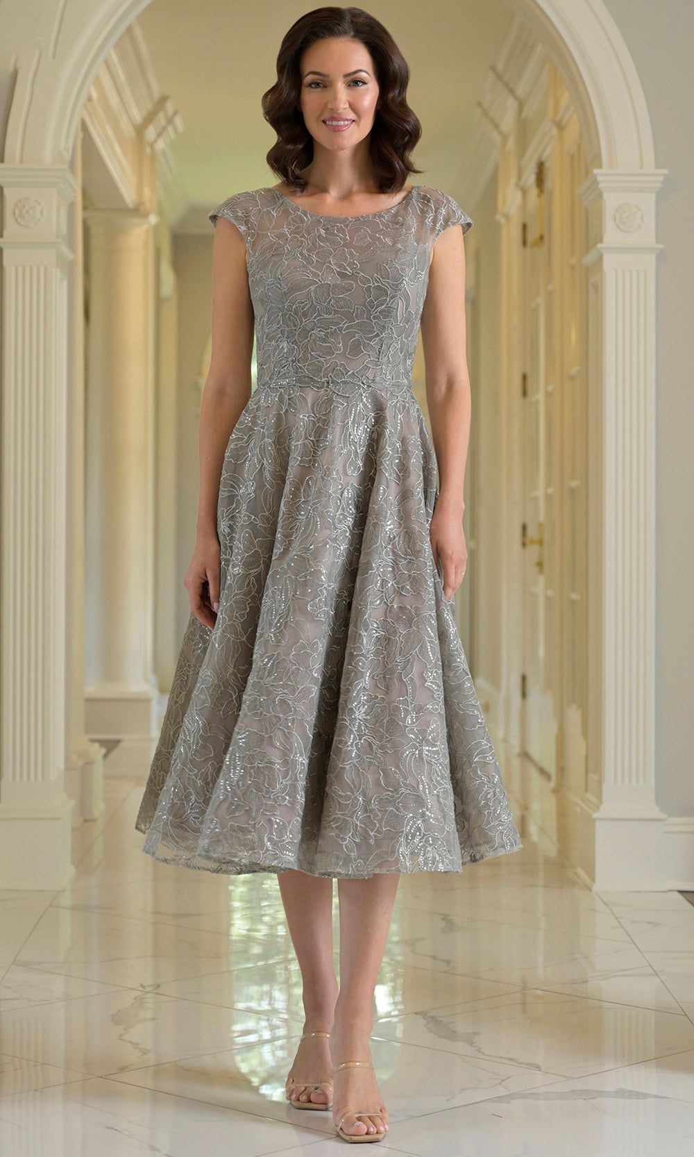 Marsoni by Colors MV1387 - Illusion Bateau Cap Sleeve Dress Wedding Guest