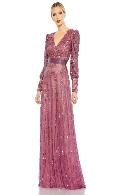 Mac Duggal 5720 - Sequin Long Sleeve Evening Dress Special Occasion Dresses 0 /Mauve