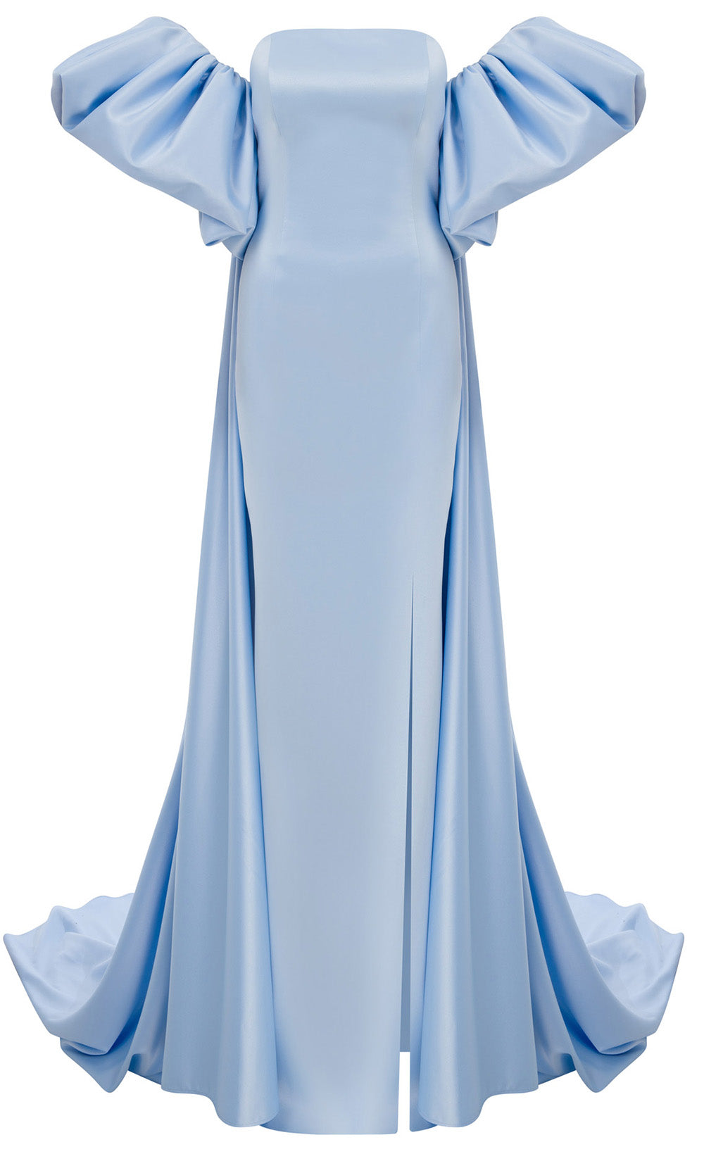 MNM Couture N0598 - Straight Neckline Satin Evening Gown Evening Dresses