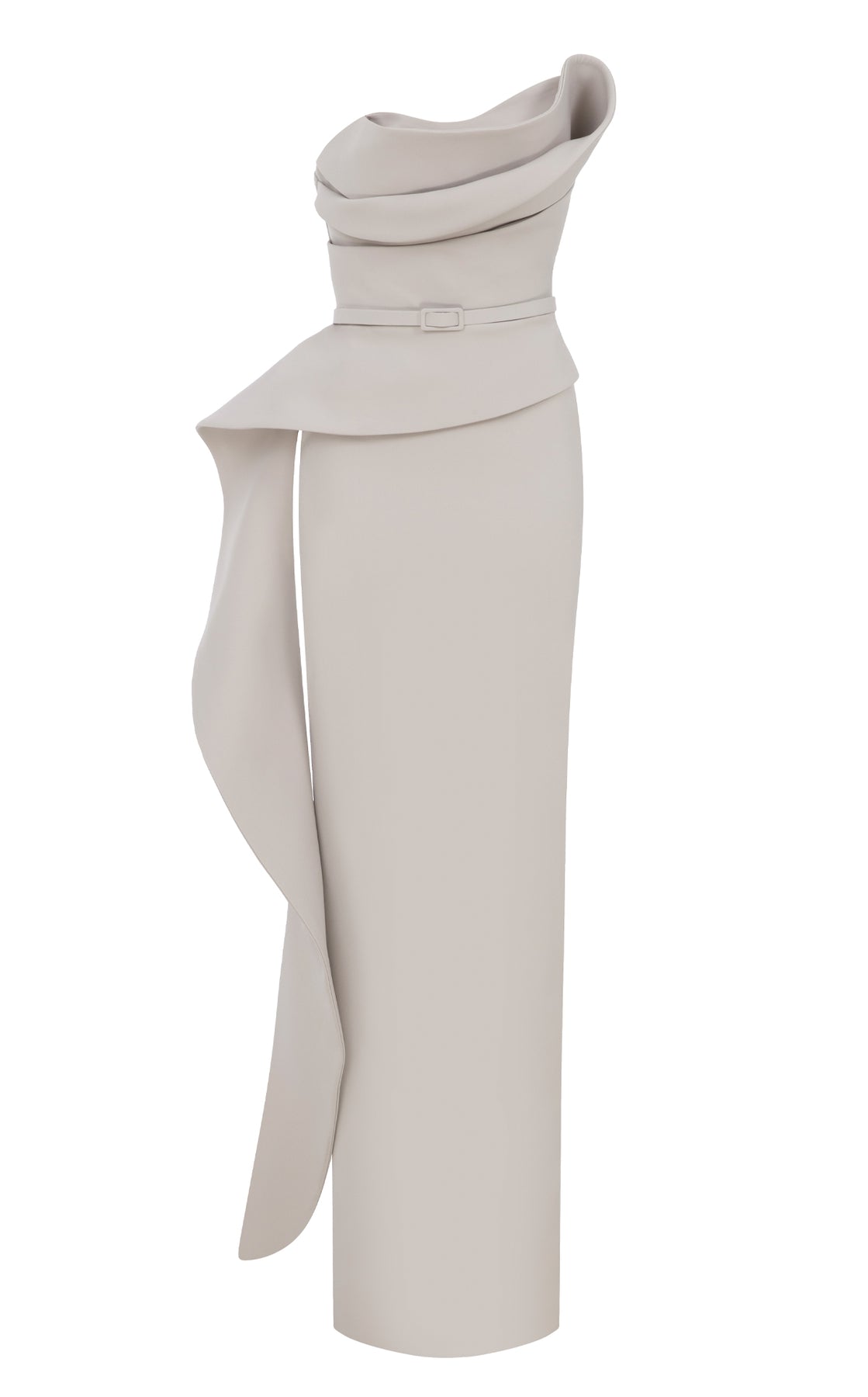 MNM Couture N0647 - Layered Bodice Belted Formal Gown