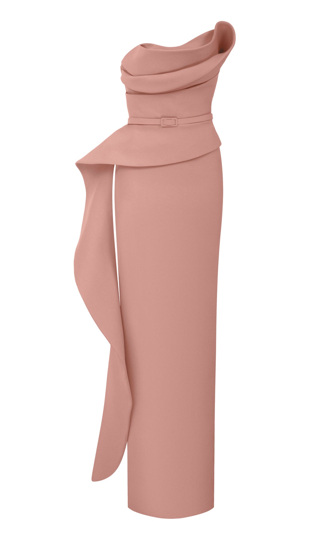 MNM Couture N0647 - Layered Bodice Belted Formal Gown