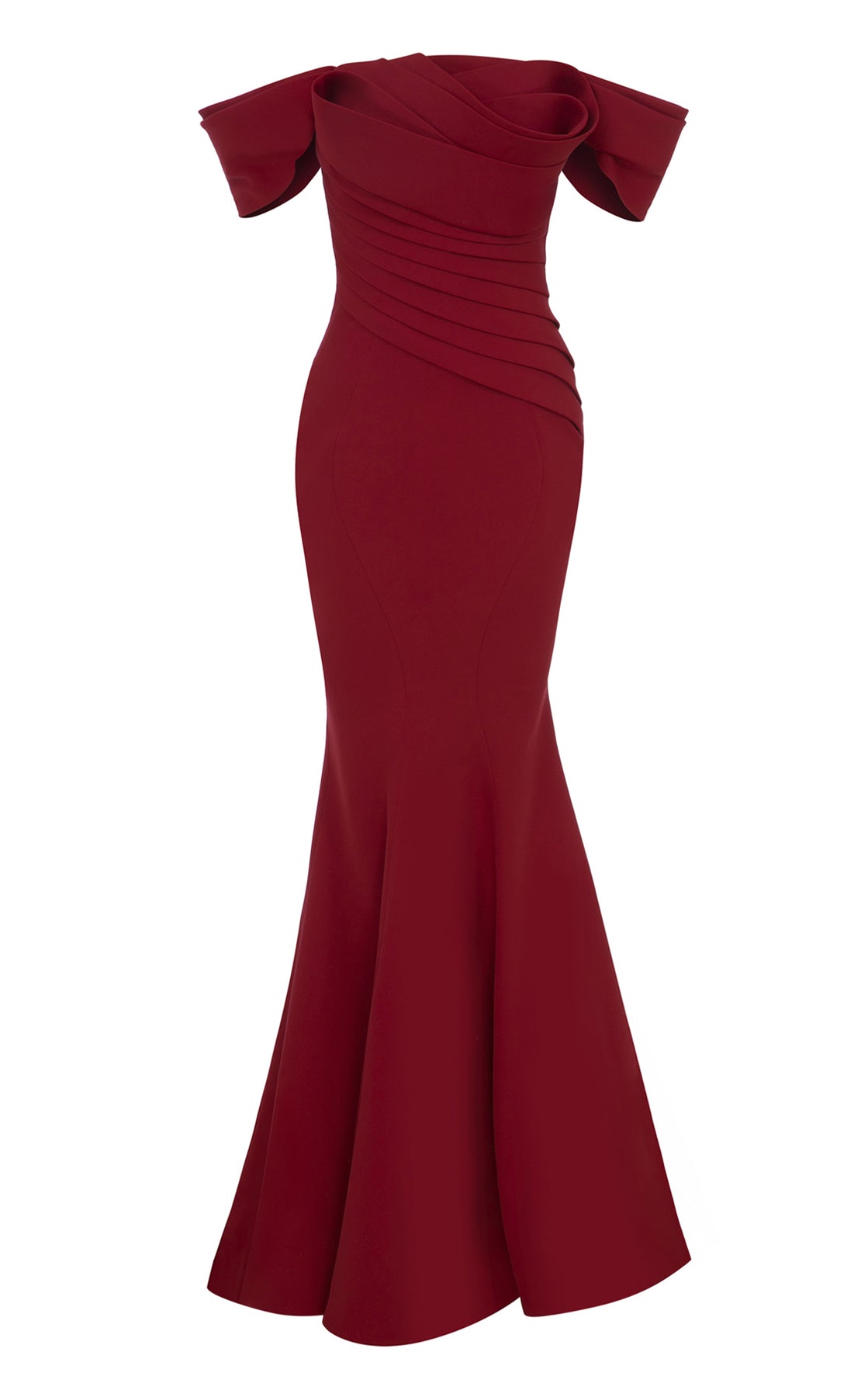 MNM Couture N0651 - Elegant Cap Sleeve Crepe Evening Gown