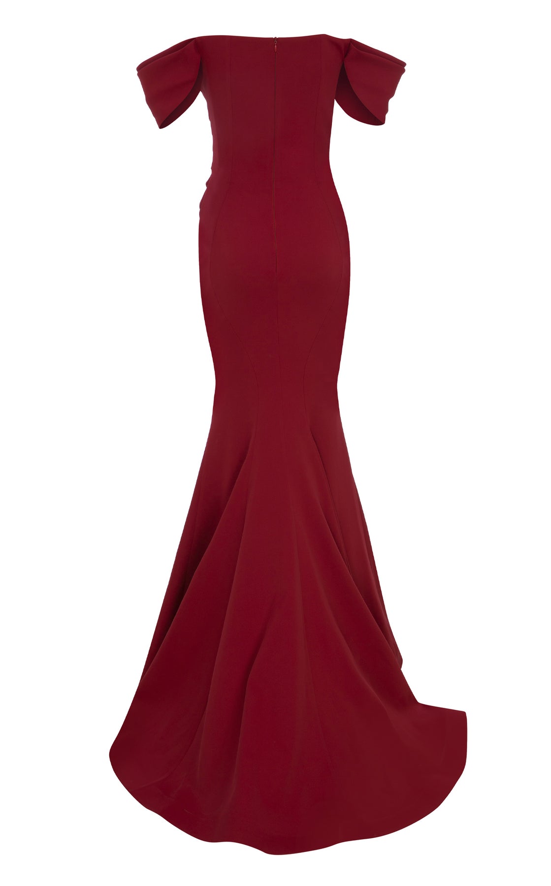 MNM Couture N0651 - Elegant Cap Sleeve Crepe Evening Gown