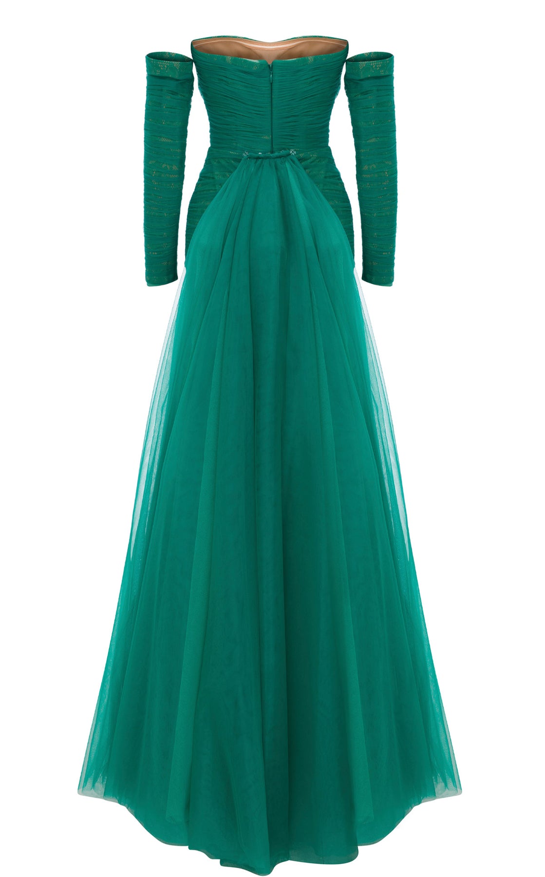 MNM Couture N0656 - Strapless Ruched Evening Gown with Lace