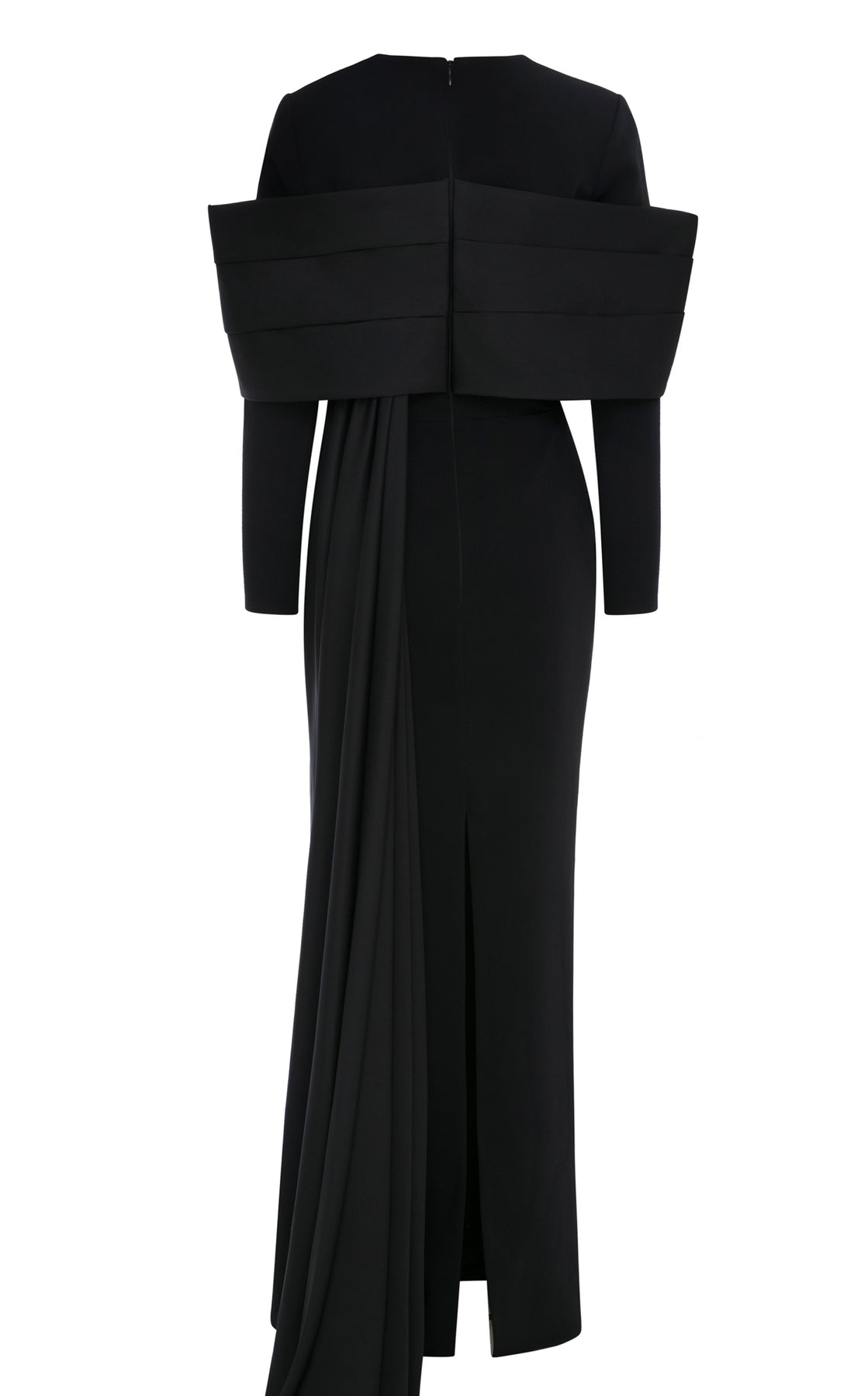 MNM COUTURE N0672 - Long Sleeve Belted Waist Evening Gown