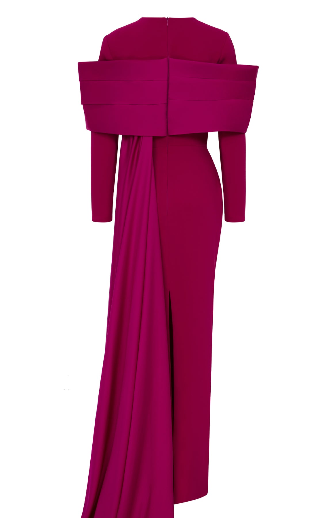 MNM COUTURE N0672 - Long Sleeve Belted Waist Evening Gown
