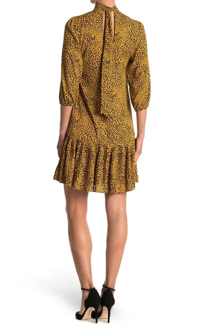 Nanette Nanette Lepore NM1F17171 - Three-Quarter Sleeve Printed Chiffon Dress Homecoming Dresses