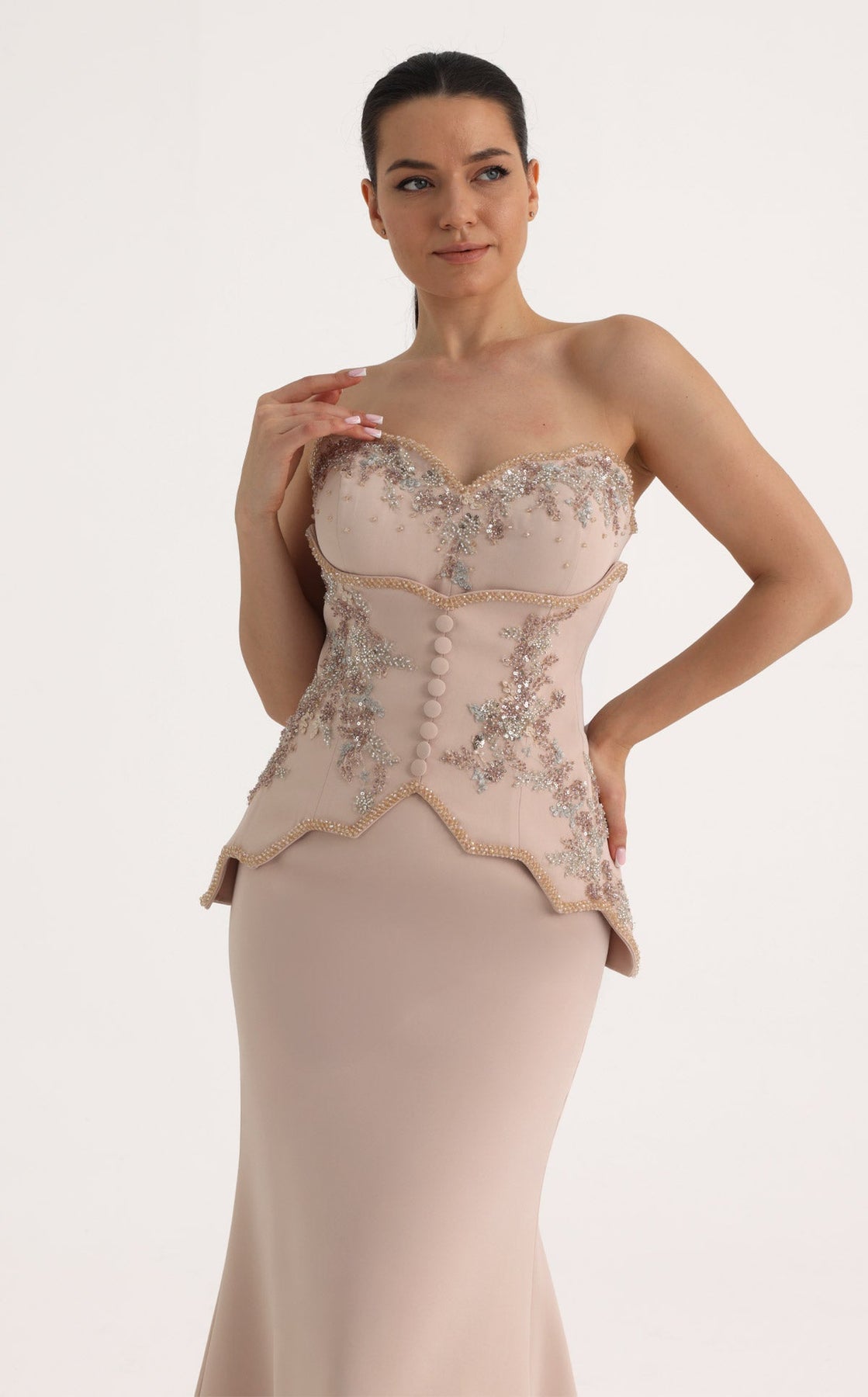 MNM COUTURE O07796 - Tailored Corset Strapless Mermaid Evening Gown