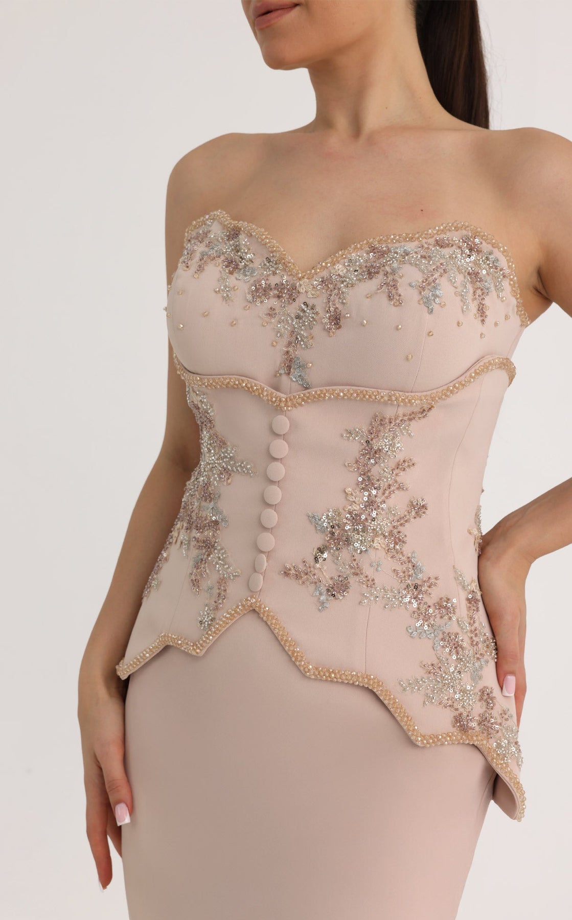 MNM COUTURE O07796 - Tailored Corset Strapless Mermaid Evening Gown