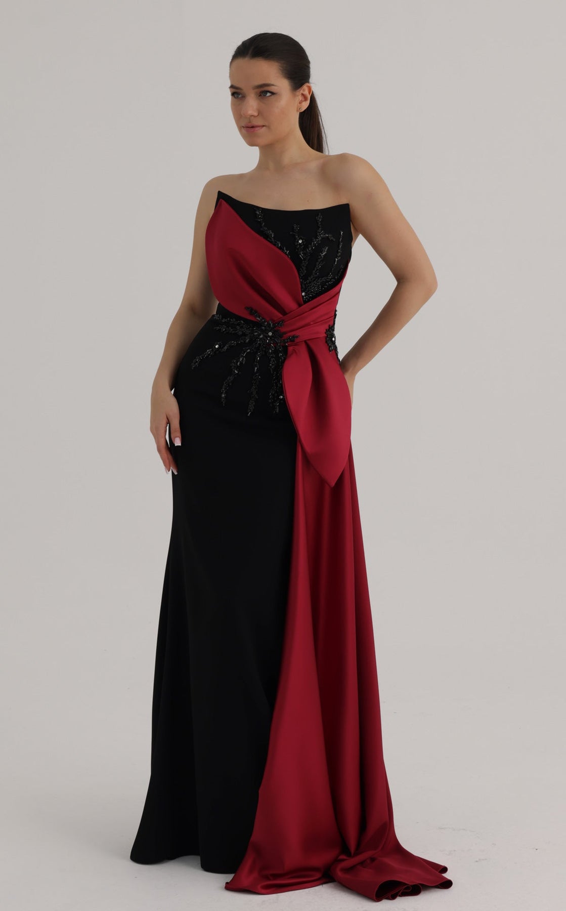 MNM COUTURE O07861 - Sculpted Strapless Beaded Evening Gown
