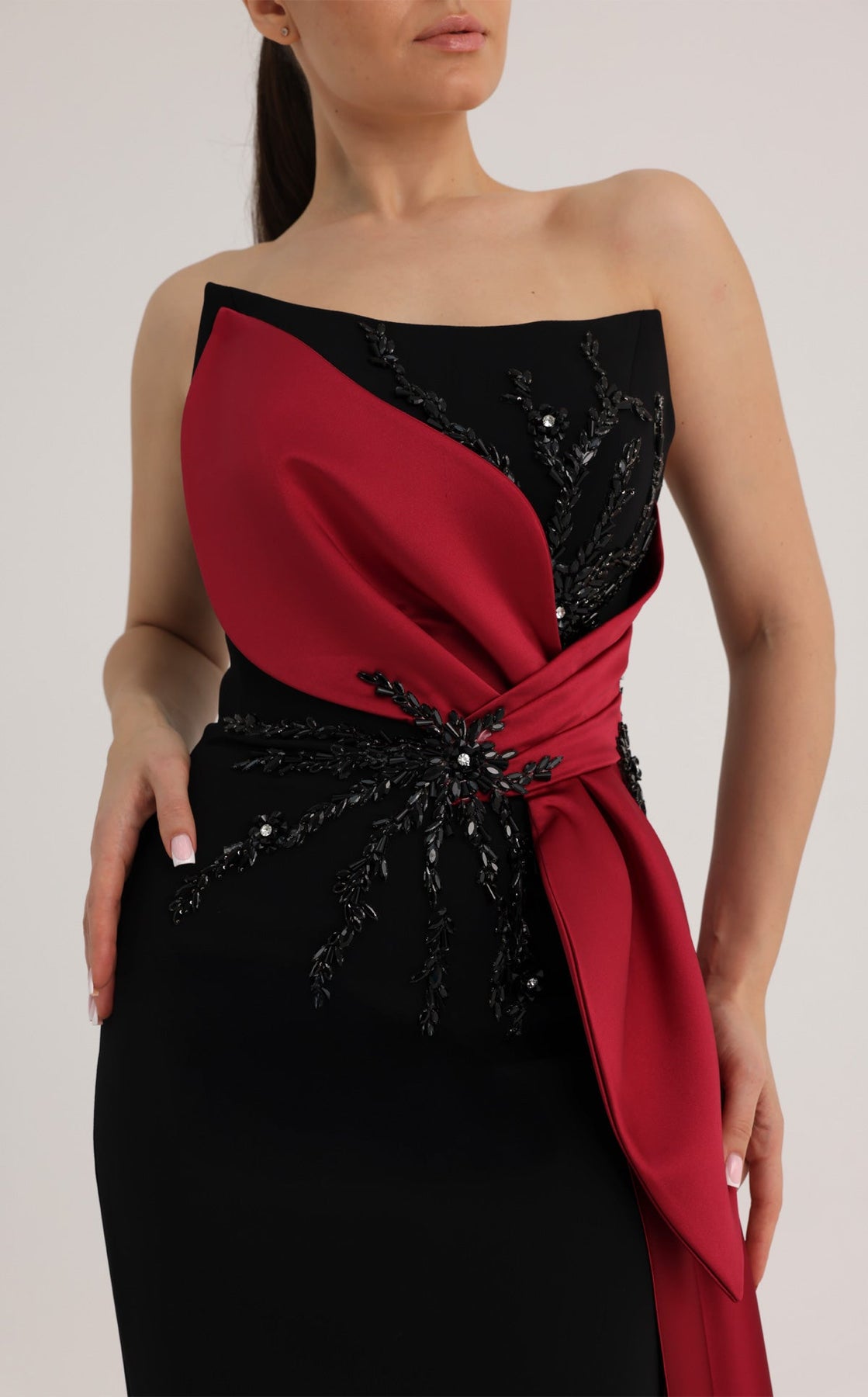 MNM COUTURE O07861 - Sculpted Strapless Beaded Evening Gown