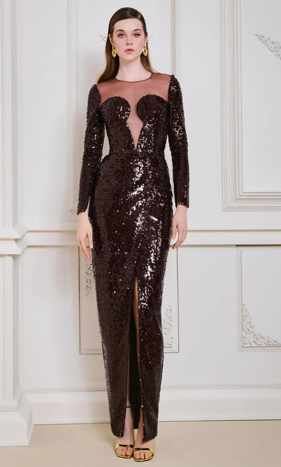 MNM Couture N0668 - Embellished Illusion Jewel Column Gown Mother of the Bride Dresses