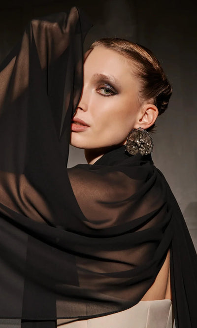 MNM Couture N0649 - Mermaid Skirt Belted Gown with Cape Formal Gowns