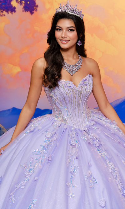 Princesa by Ariana Vara PR30202 - Strapless Corset Floral Ballgown Ball Gowns