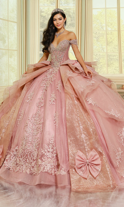 Princesa by Ariana Vara PR30203 - Off Shoulder Tulle Ballgown with Bows Ball Gowns
