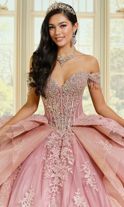 Princesa by Ariana Vara PR30203 - Off Shoulder Tulle Ballgown with Bows Ball Gowns