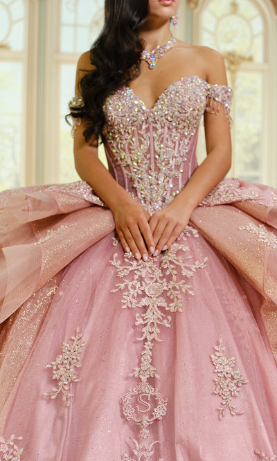 Princesa by Ariana Vara PR30203 - Off Shoulder Tulle Ballgown with Bows Ball Gowns