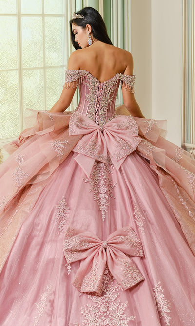Princesa by Ariana Vara PR30203 - Off Shoulder Tulle Ballgown with Bows Ball Gowns