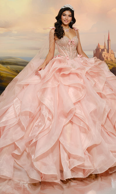 Princesa by Ariana Vara PR30204 - Sweetheart Ruffle Gown with Bow Detail Quinceanera Dresses