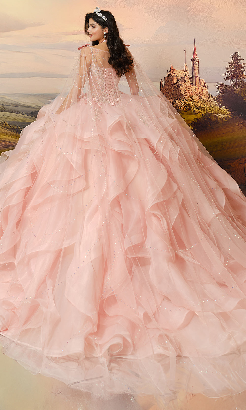 Princesa by Ariana Vara PR30204 - Sweetheart Ruffle Gown with Bow Detail Quinceanera Dresses