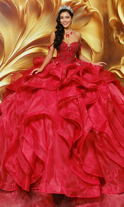 Princesa by Ariana Vara PR30204 - Sweetheart Ruffle Gown with Bow Detail Quinceanera Dresses