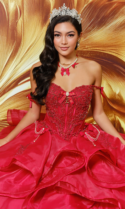 Princesa by Ariana Vara PR30204 - Sweetheart Ruffle Gown with Bow Detail Quinceanera Dresses