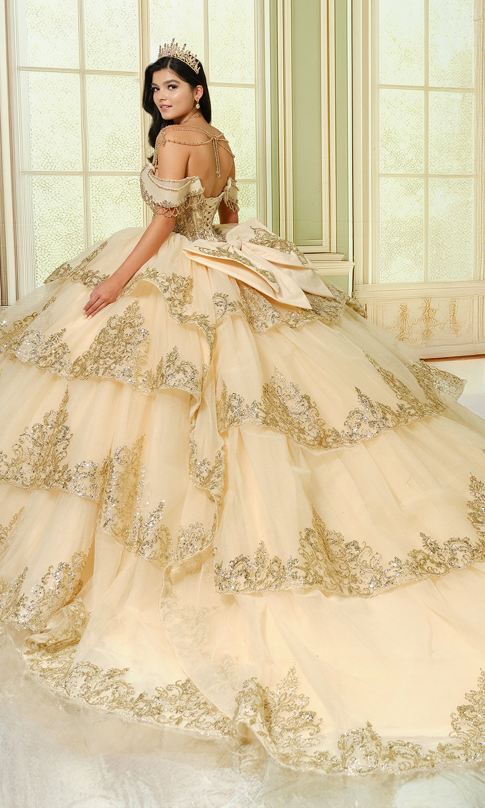 Princesa by Ariana Vara PR30205 - Tiered Glitter Tulle Sweetheart Gown Quinceanera Dresses