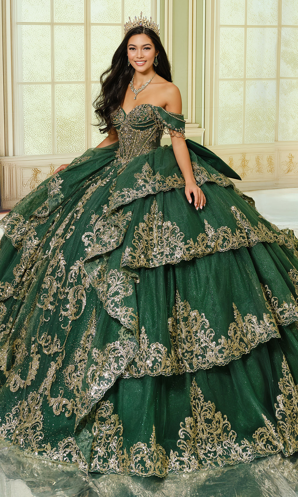 Princesa by Ariana Vara PR30205 - Tiered Glitter Tulle Sweetheart Gown Quinceanera Dresses